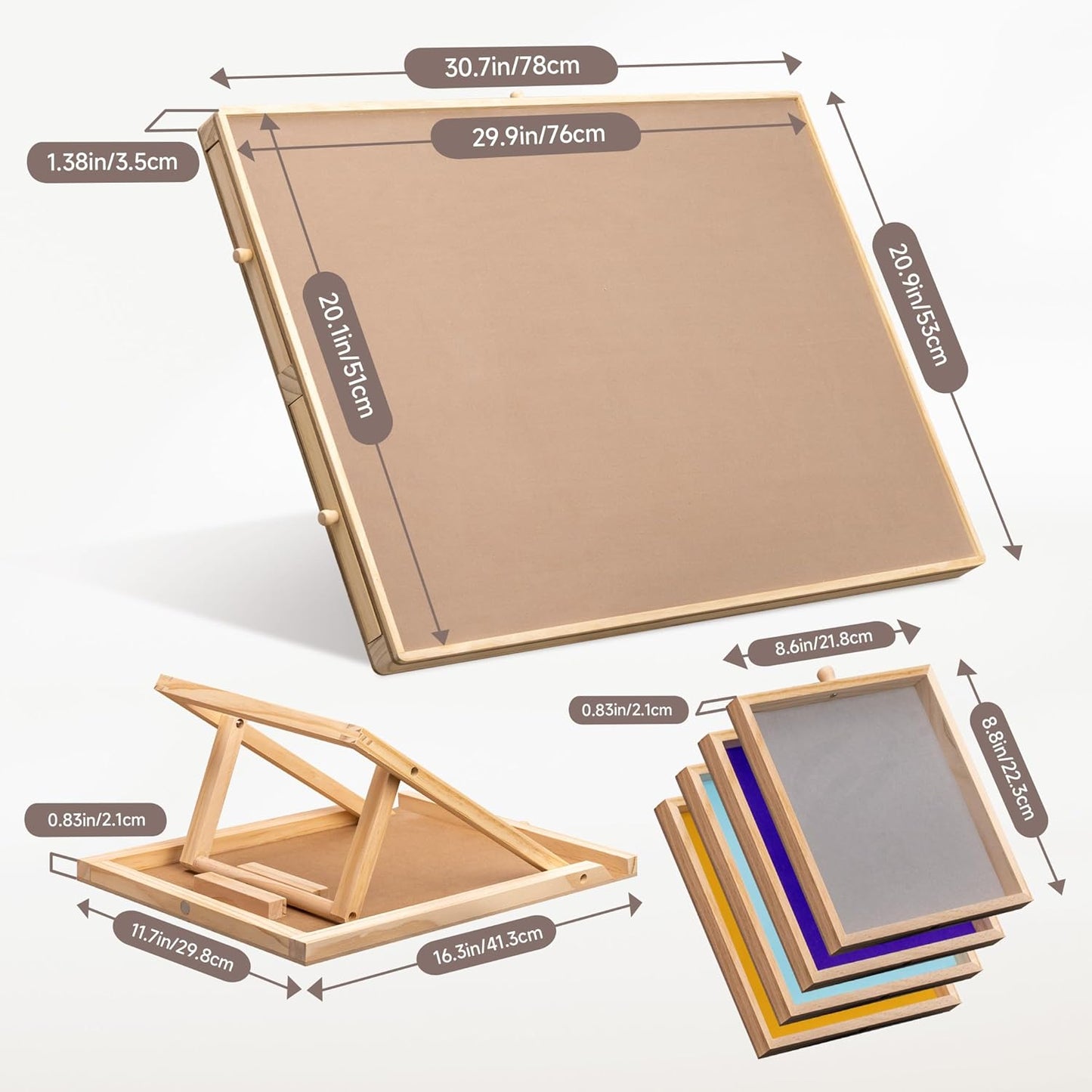 Adjustable Wooden Puzzle Table with Storage Drawers and Protective Cover – Portable Jigsaw Work Surface