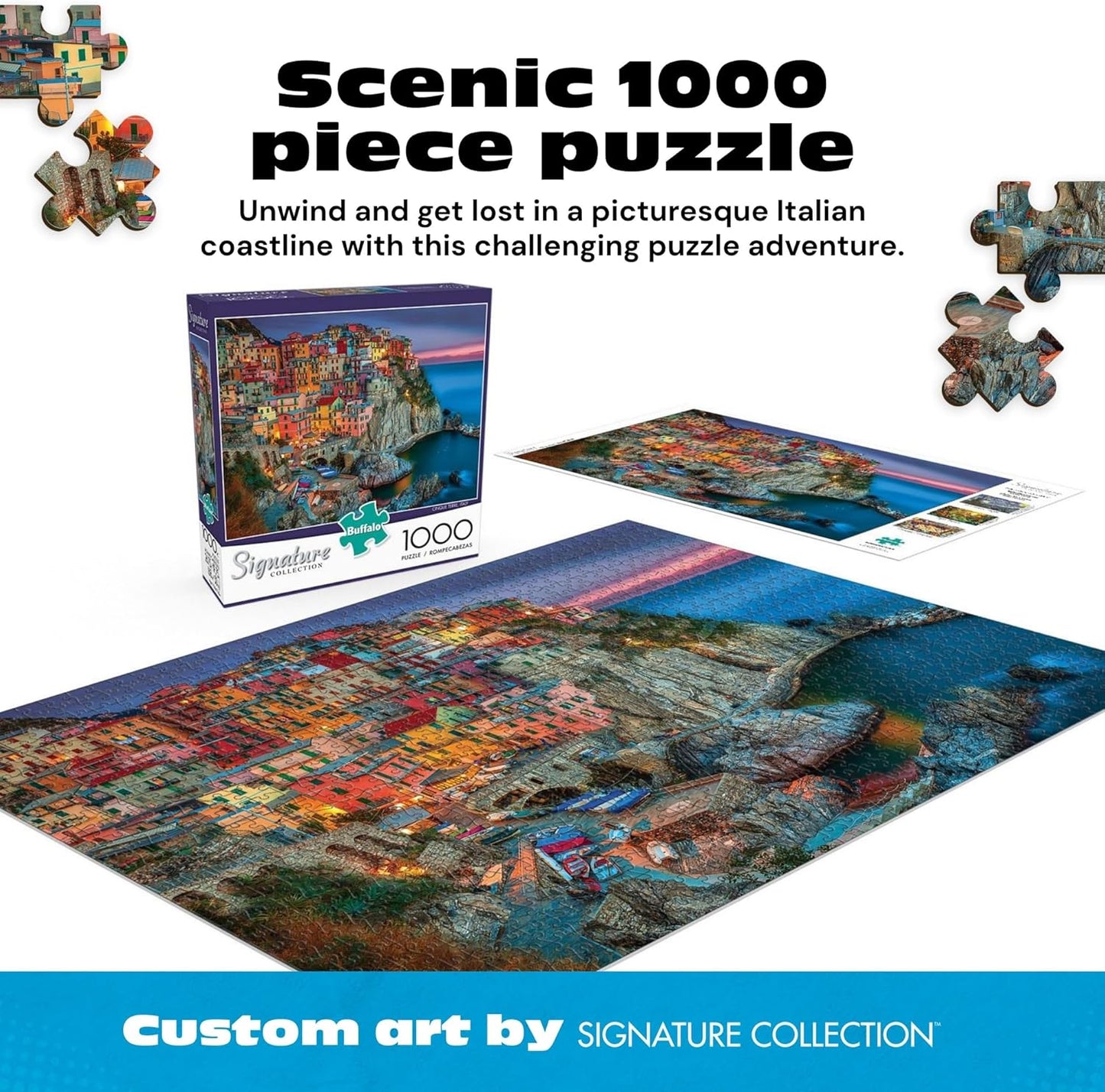 Italian Coastal Landscape Jigsaw Puzzle – 1000-Piece Scenic Puzzle for Adult Leisure