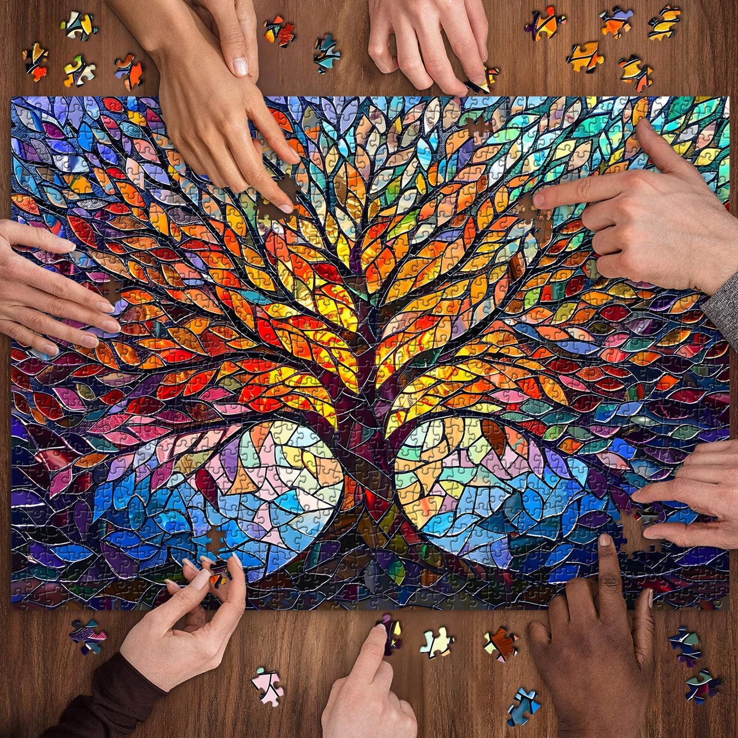 Art-Style Tree Pattern Jigsaw Puzzle – 1000-Piece Decorative Puzzle for Adult Leisure