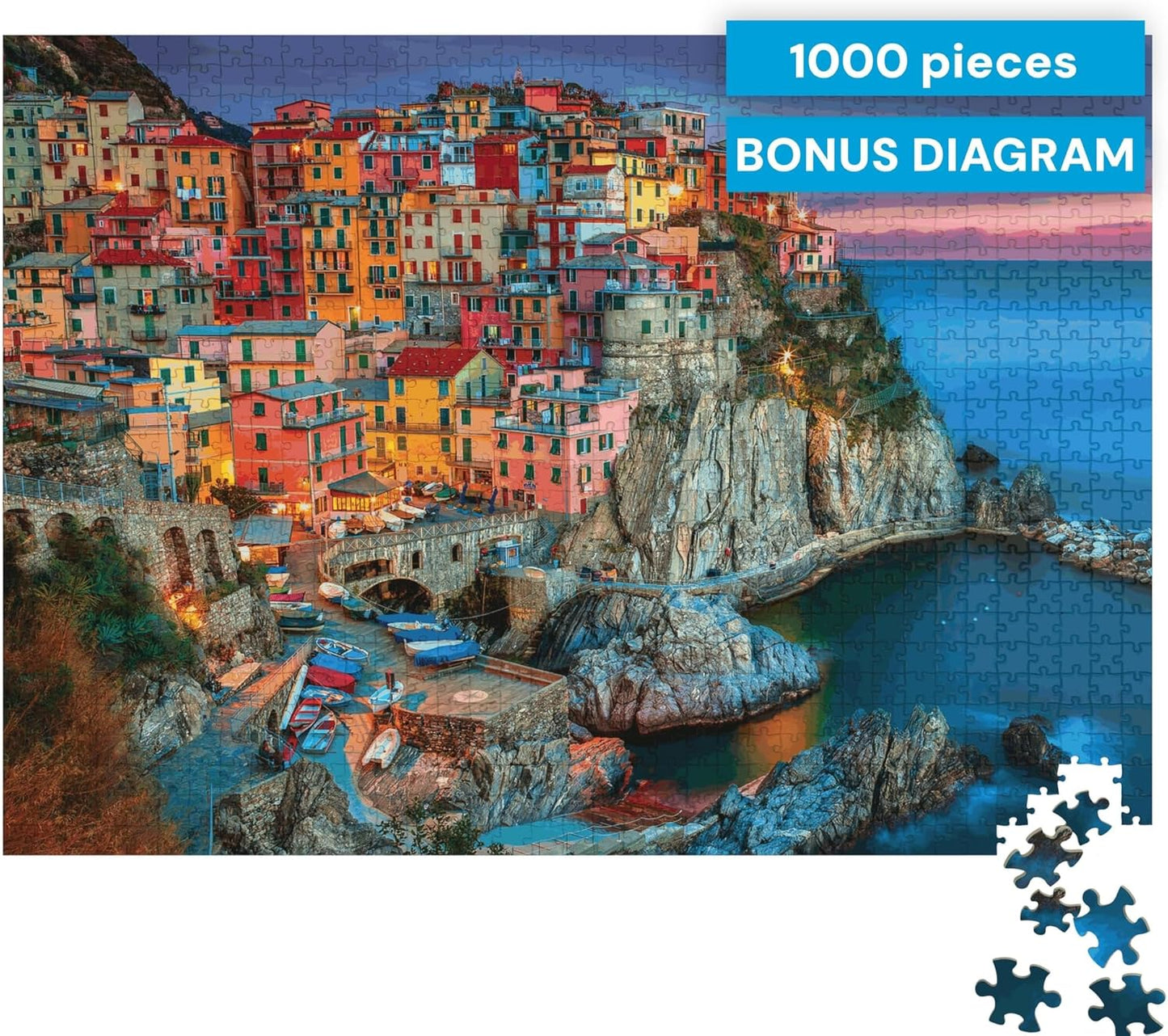Italian Coastal Landscape Jigsaw Puzzle – 1000-Piece Scenic Puzzle for Adult Leisure