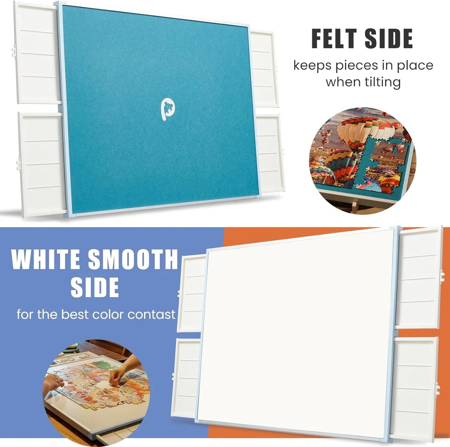 Adjustable Rotating Puzzle Board with Storage Drawers and Protective Cover – Portable Jigsaw Work Surface