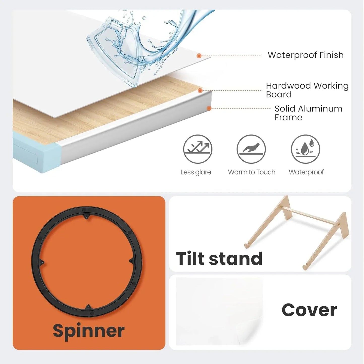 Adjustable Rotating Puzzle Board with Storage Drawers and Protective Cover – Portable Jigsaw Work Surface