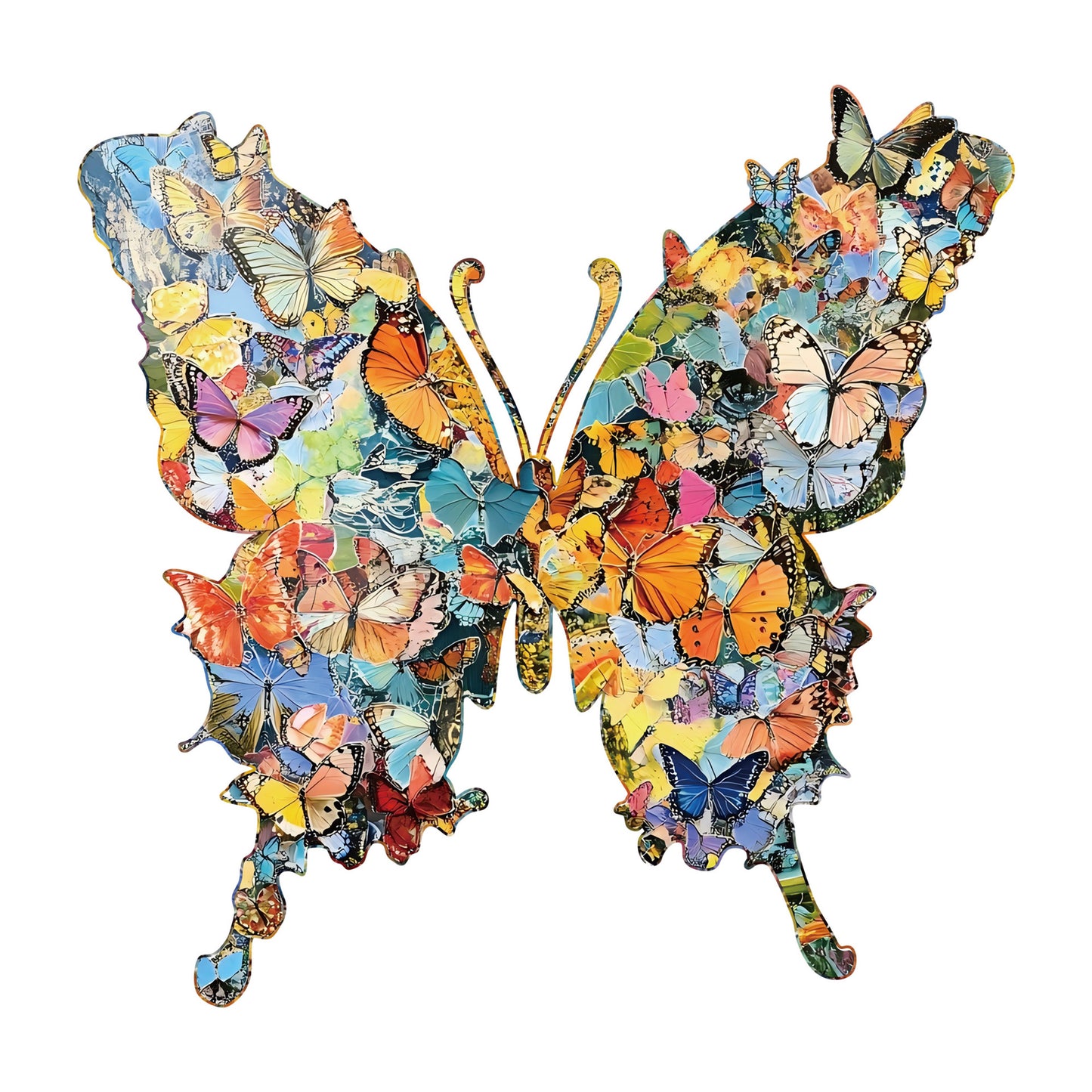 Custom Wooden Butterfly Assembly Puzzle with Photo Frame – Decorative Splicing Art Display